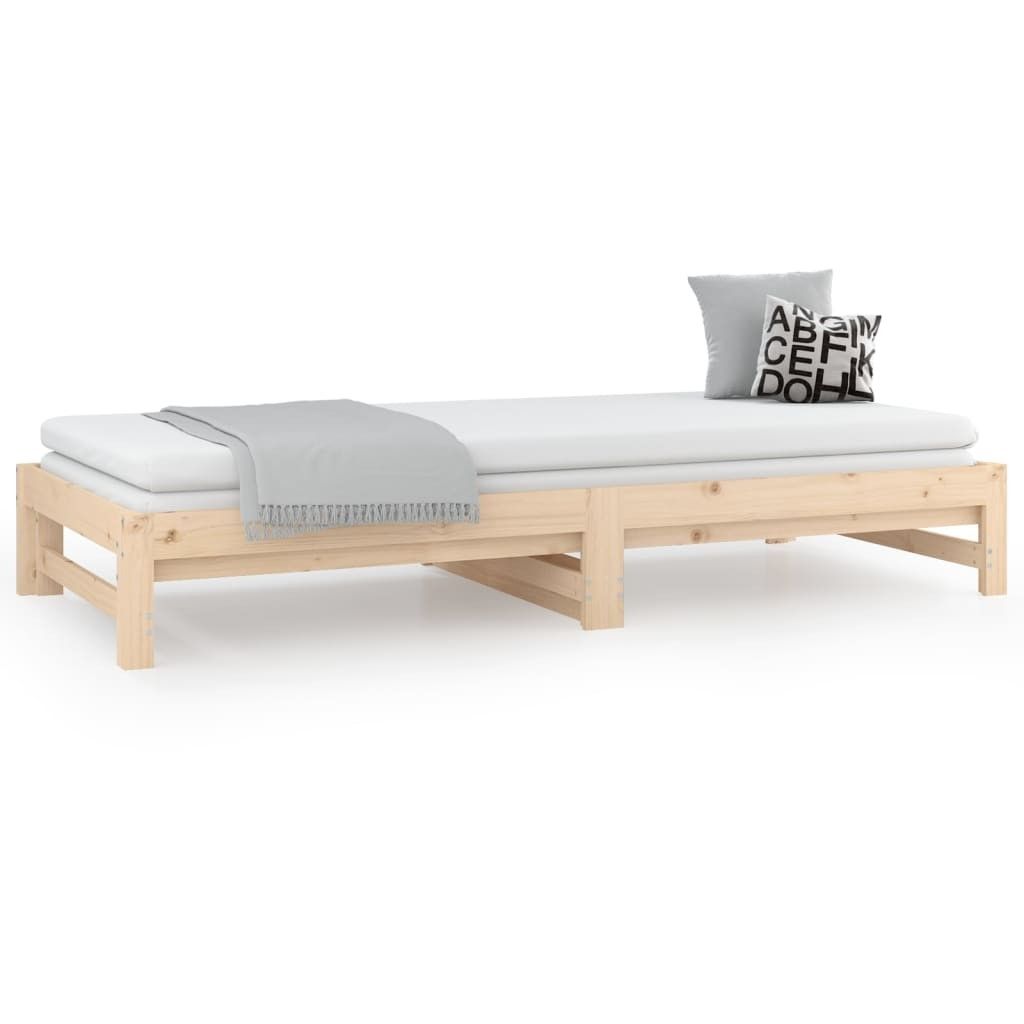 Pat extensibil de zi 2x(90x200) cm, lemn masiv de pin