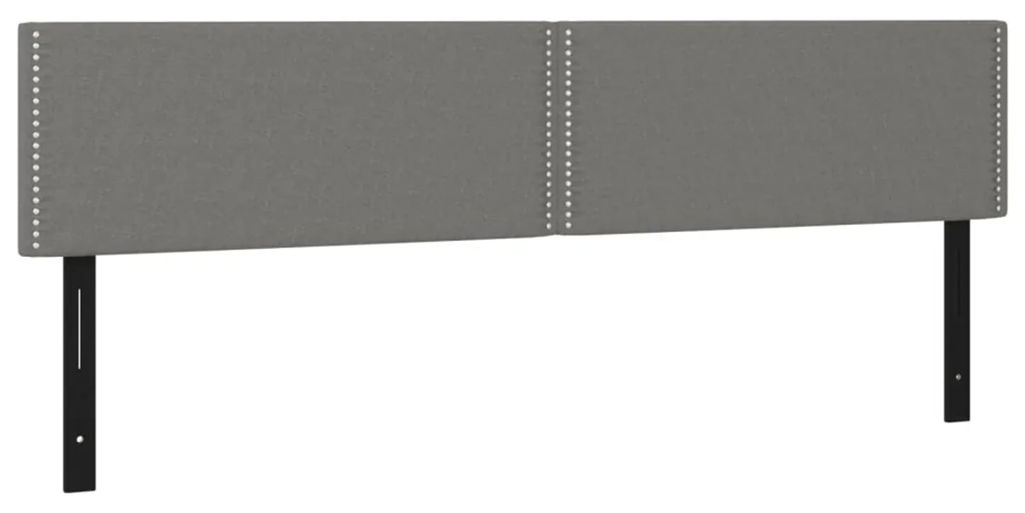 Tăblii de pat, 2 buc., gri închis, 80x5x78/88 cm, material textil