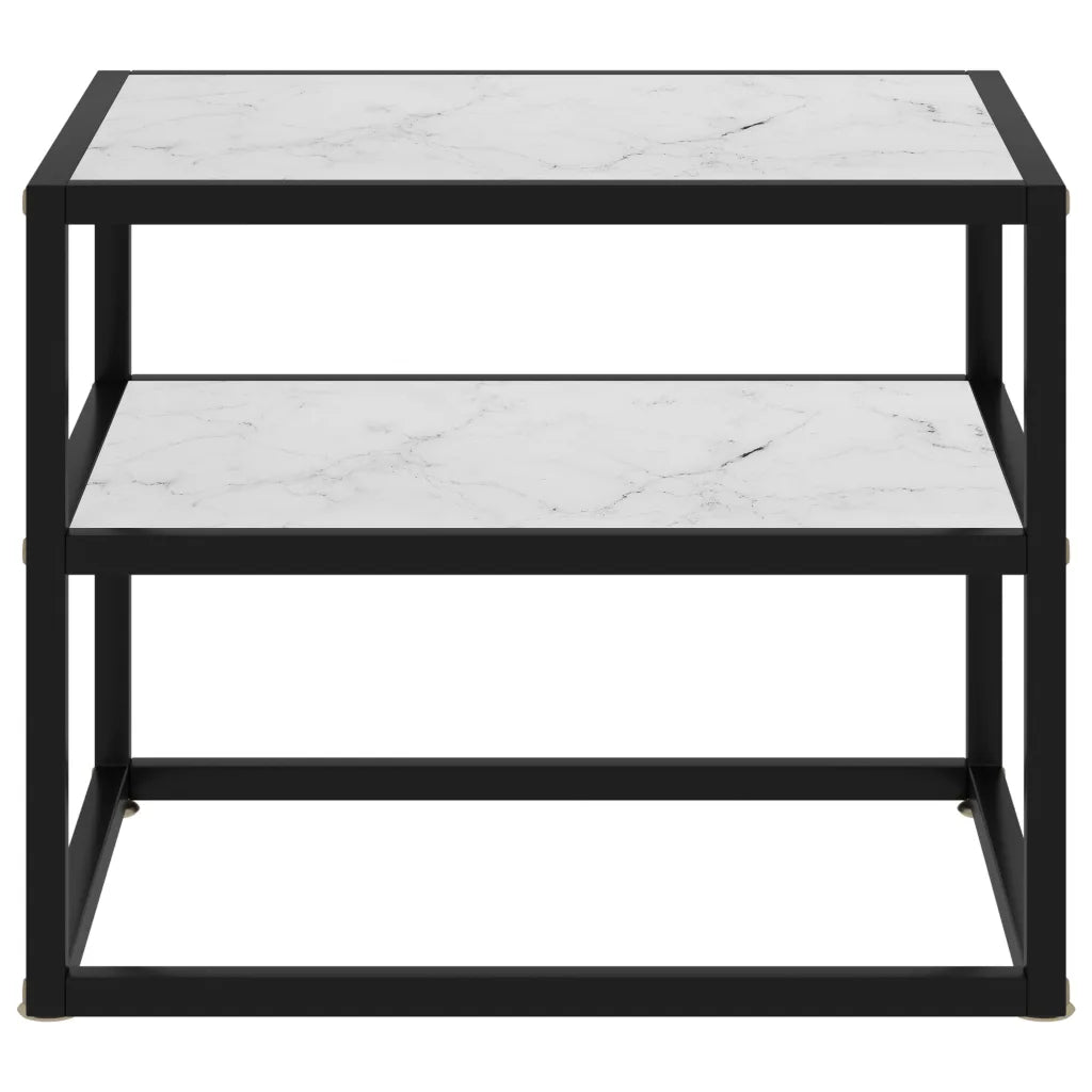 Masă consolă albă 50x40x40 cm sticlă securizată