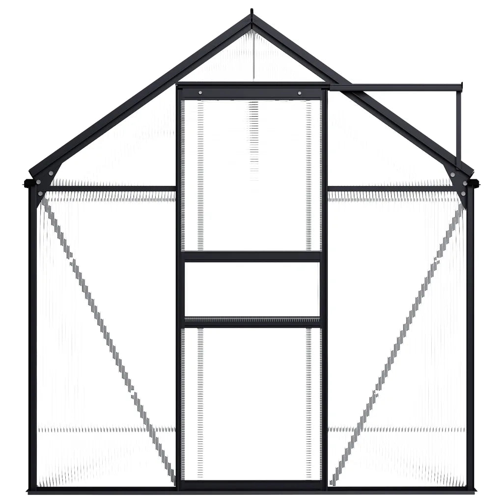 Seră antracit aluminiu 4,75 m² materiale rezistente la UV