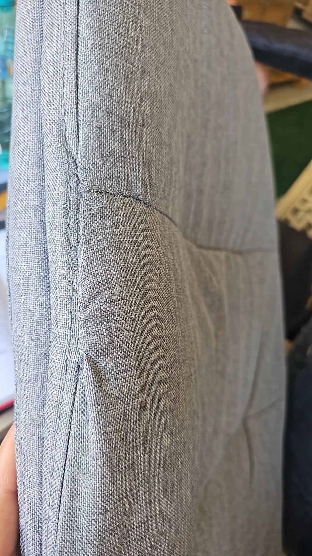 Scaun de relaxare, gri deschis, material textil