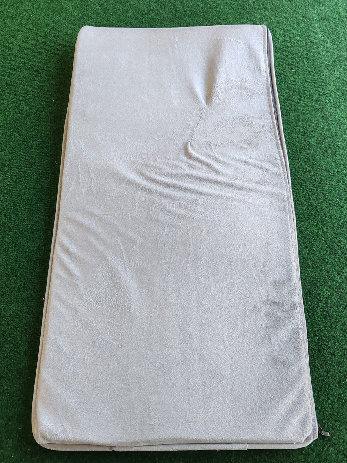 Pat de câini, gri deschis, 100x50x21 cm, catifea