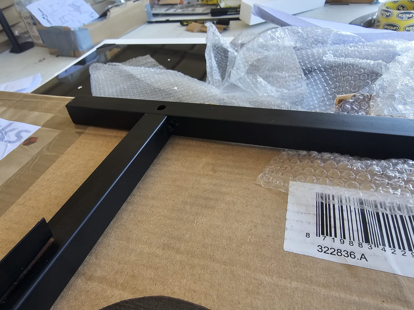 Masă consolă, negru, 100 x 35 x 75 cm, sticlă securizată