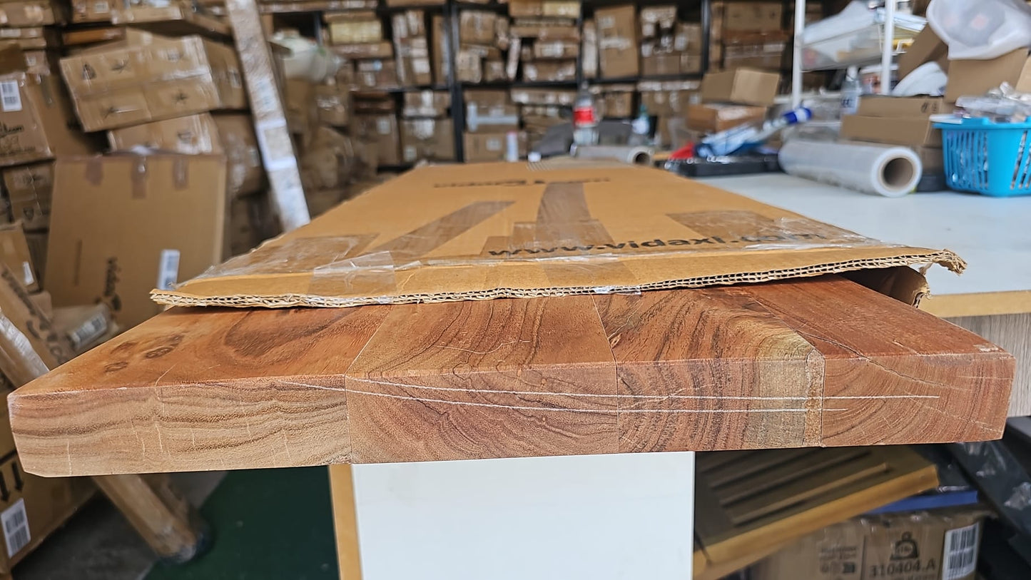 Blat masă 110x40x3,8 cm dreptunghiular lemn acacia margine vie