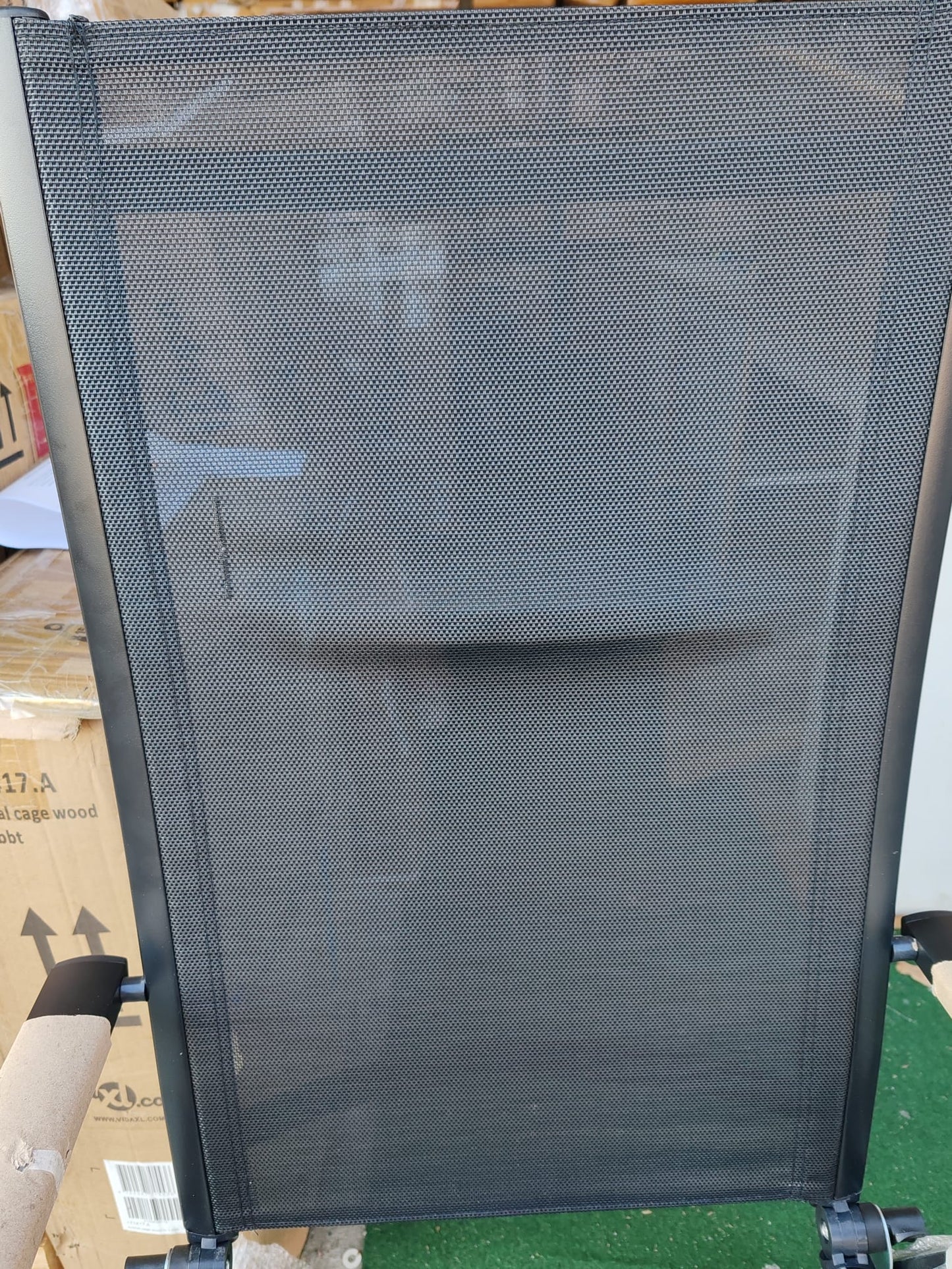Scaune de grădină pliante, 2 buc., negru, textilenă&aluminiu