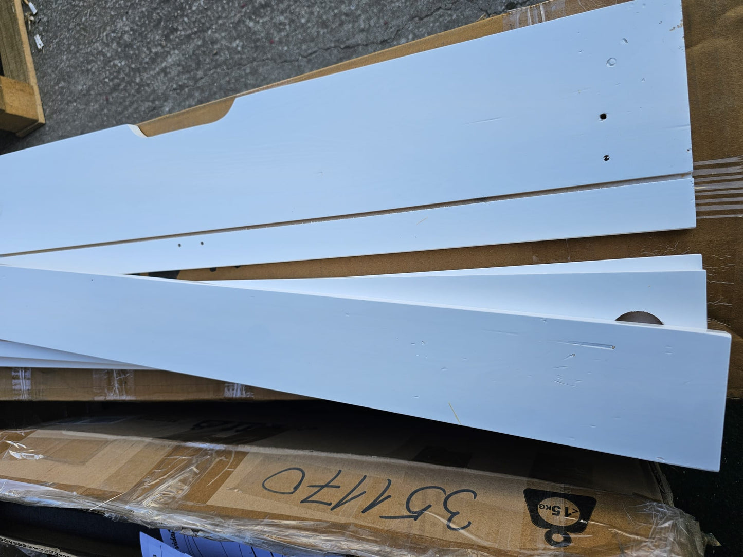 Cadru de pat cu 2 sertare, alb, 90 x 200 cm, lemn masiv de pin