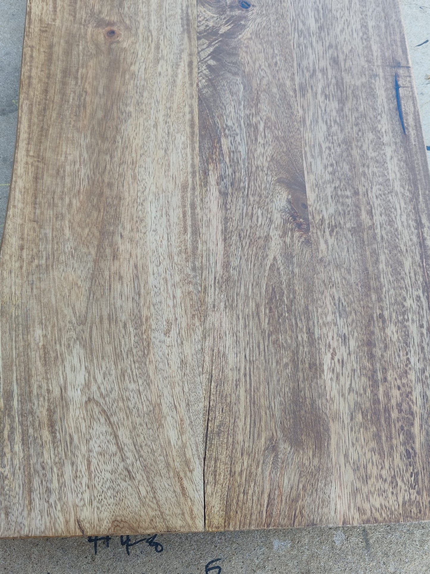 Blat masă cu margini naturale, 120x36x2,5 cm, lemn masiv mango