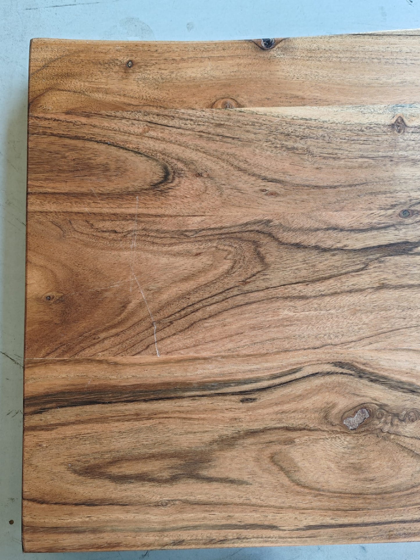 Blat masă 110x40x3,8 cm dreptunghiular lemn acacia margine vie