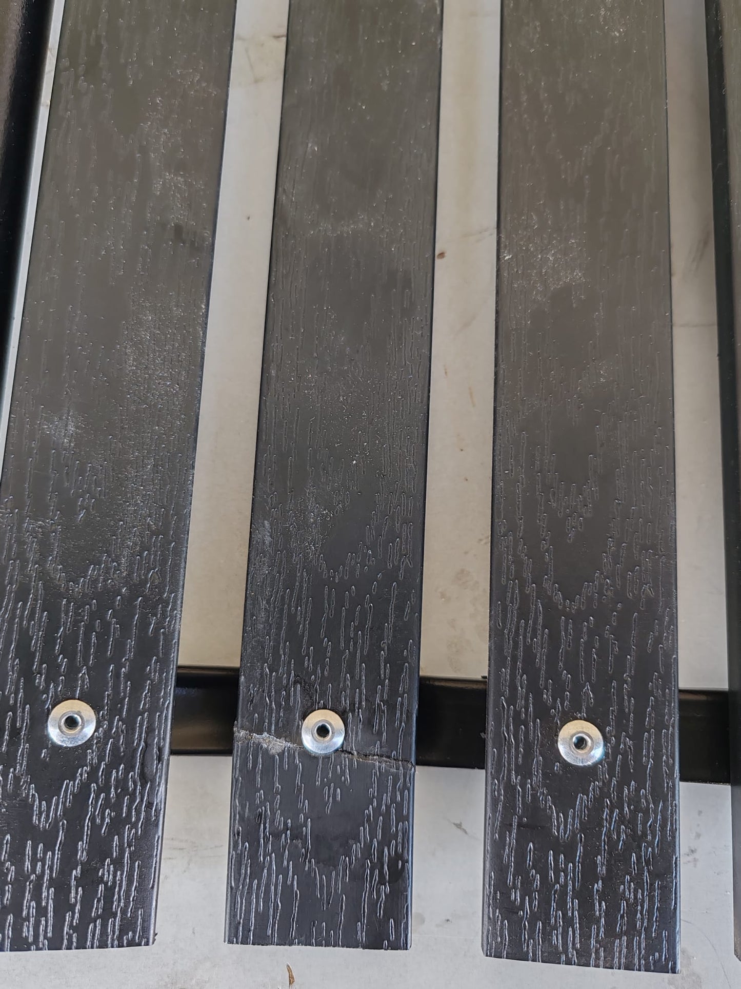 Banca dubla de gradina , negru, 231 cm, otel si WPC