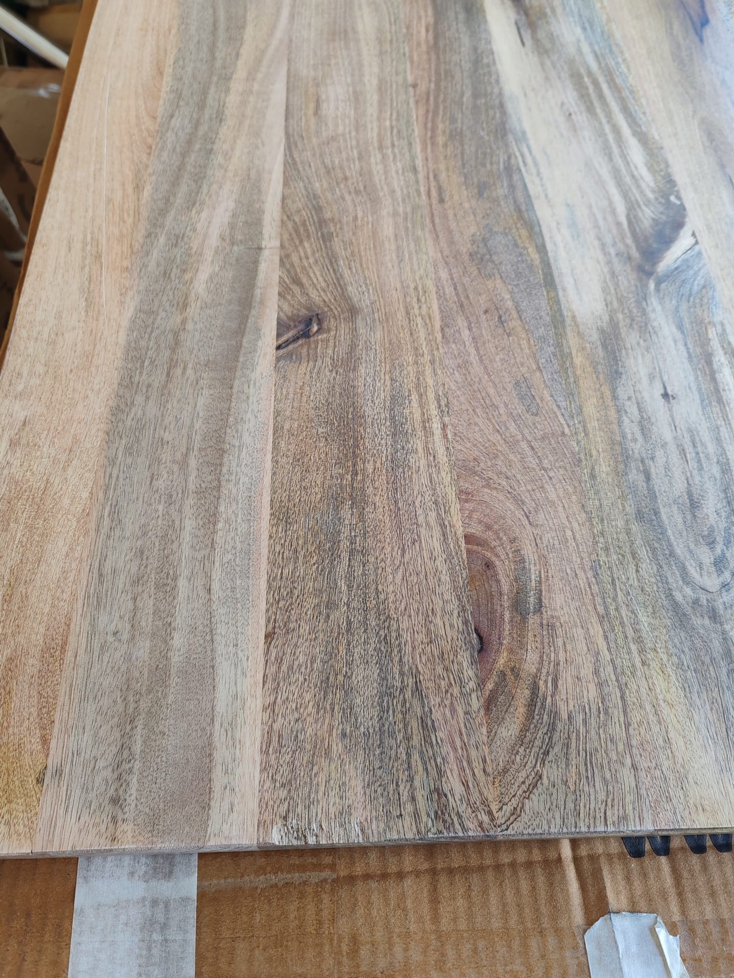 Blat birou cu decupaj curbat 90x60x2,5 cm lemn masiv mango brut