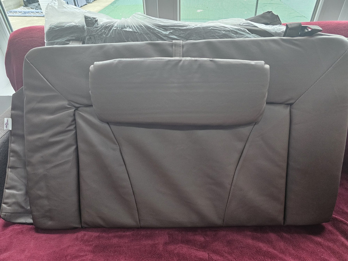 Pernă pentru tăblie pat, maro, 180 cm, piele artificială