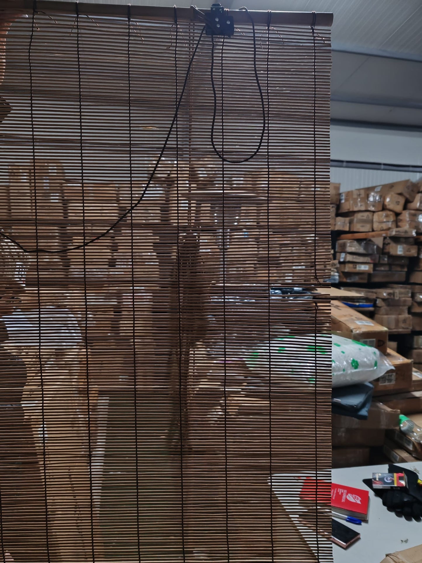 Jaluzea tip rulou, maro, 80 x 220 cm, bambus