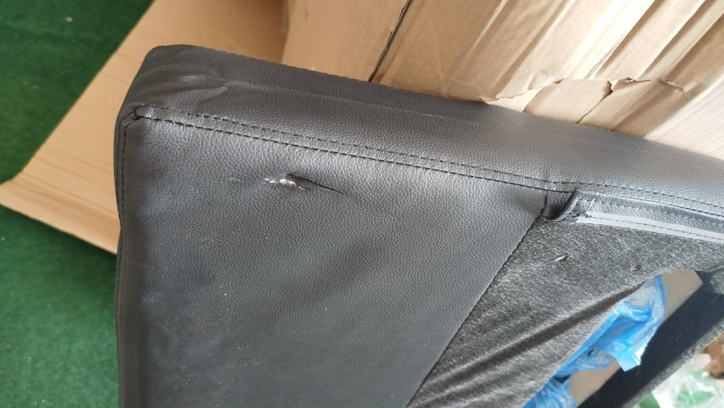 Canapea cu 3 locuri, negru, 180 cm, piele ecologică