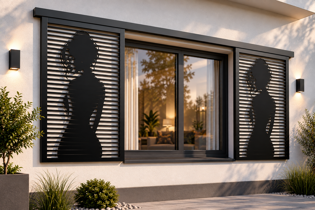 Jaluzele metalice decorative glisante pentru ferestre