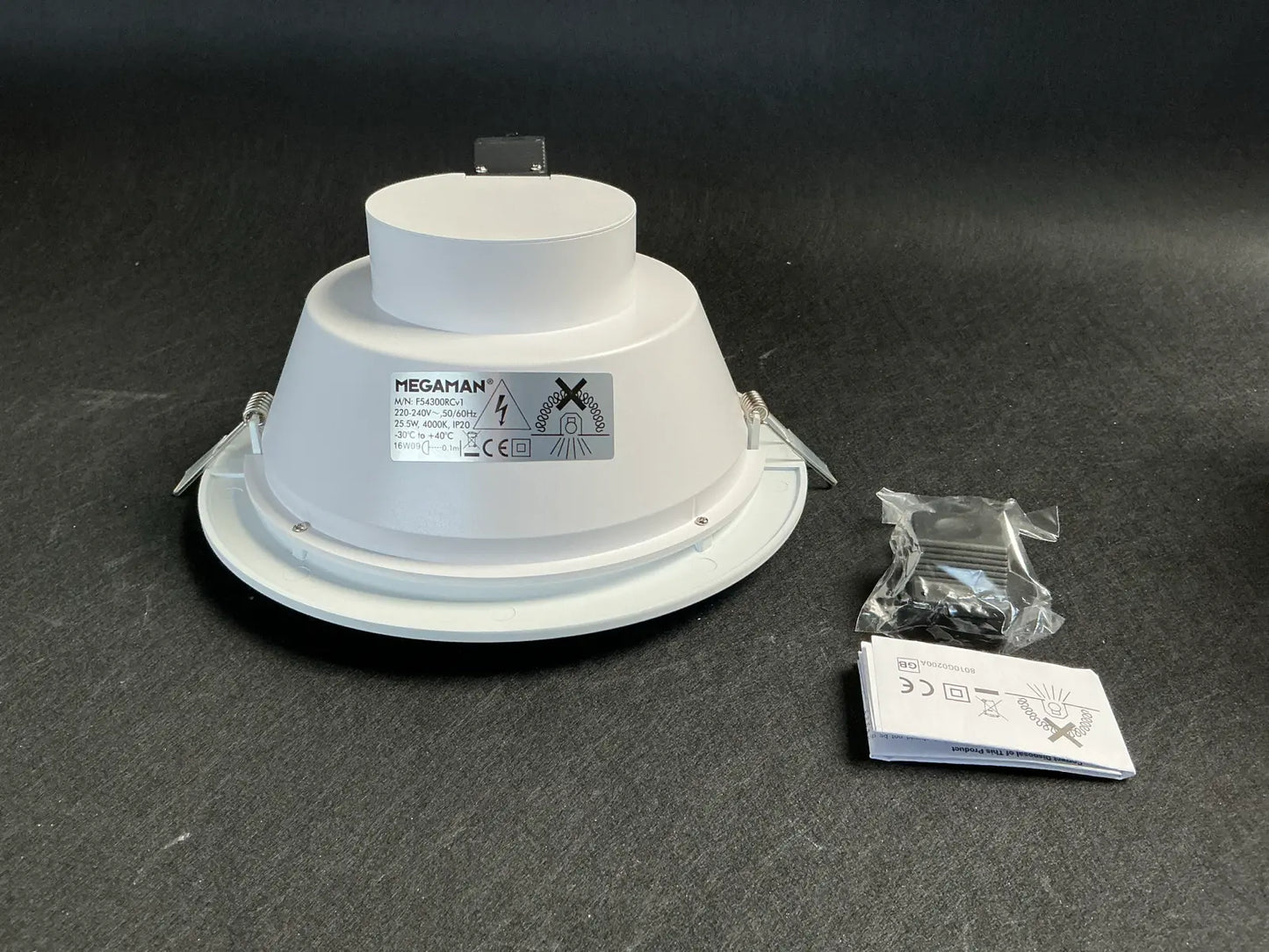 Spot LED încastrat Megaman SIENA SR, 25.5W, 2700lm, reflector lucios, alb mat 519286