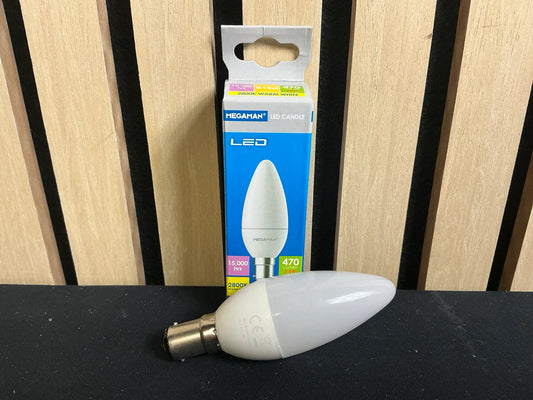 Megaman LED Candle B15d 5.5W – 2800K Warm White