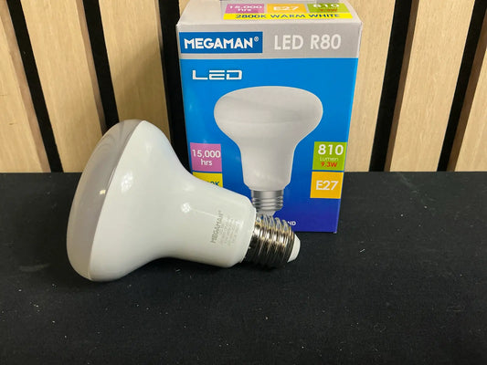 Bec LED MEGAMAN® R80 E27, 9.3W, 810 lumeni, 2800K Warm White – Premium