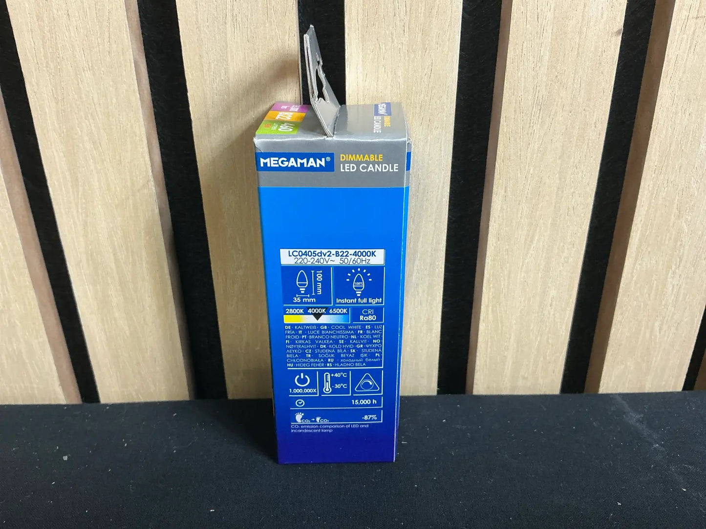 Bec LED Candle Megaman® Dimmable B22, 5W, 460lm, 4000K (Alb Rece)