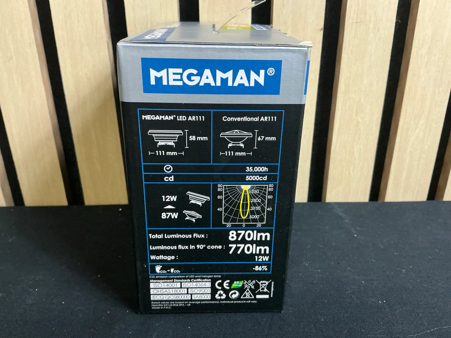 MEGAMAN® AR111 G53 LED Reflector – 12W, 4000K, Cool White