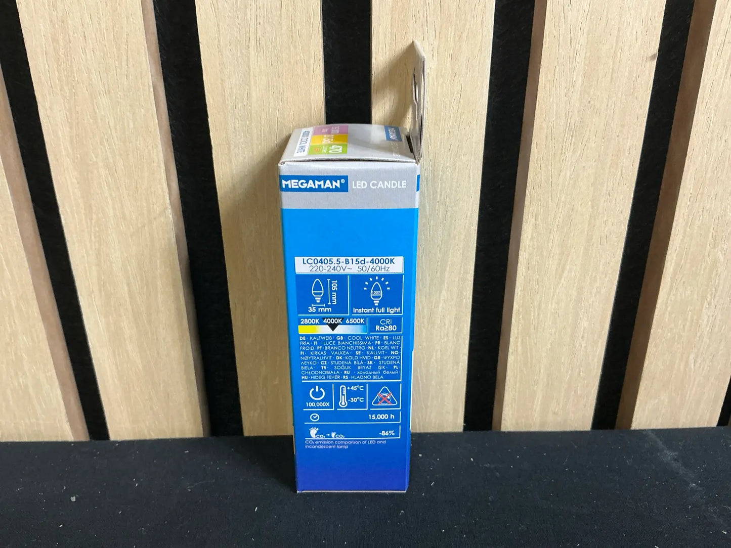 Bec LED tip lumânare MEGAMAN 5.5W B15d – 4000K, lumină rece
