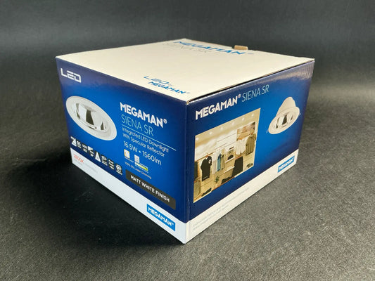 Spot LED Încastrat MEGAMAN SIENA SR, 16.5W, 2800K, 1560lm, Dimmable, Alb Mat