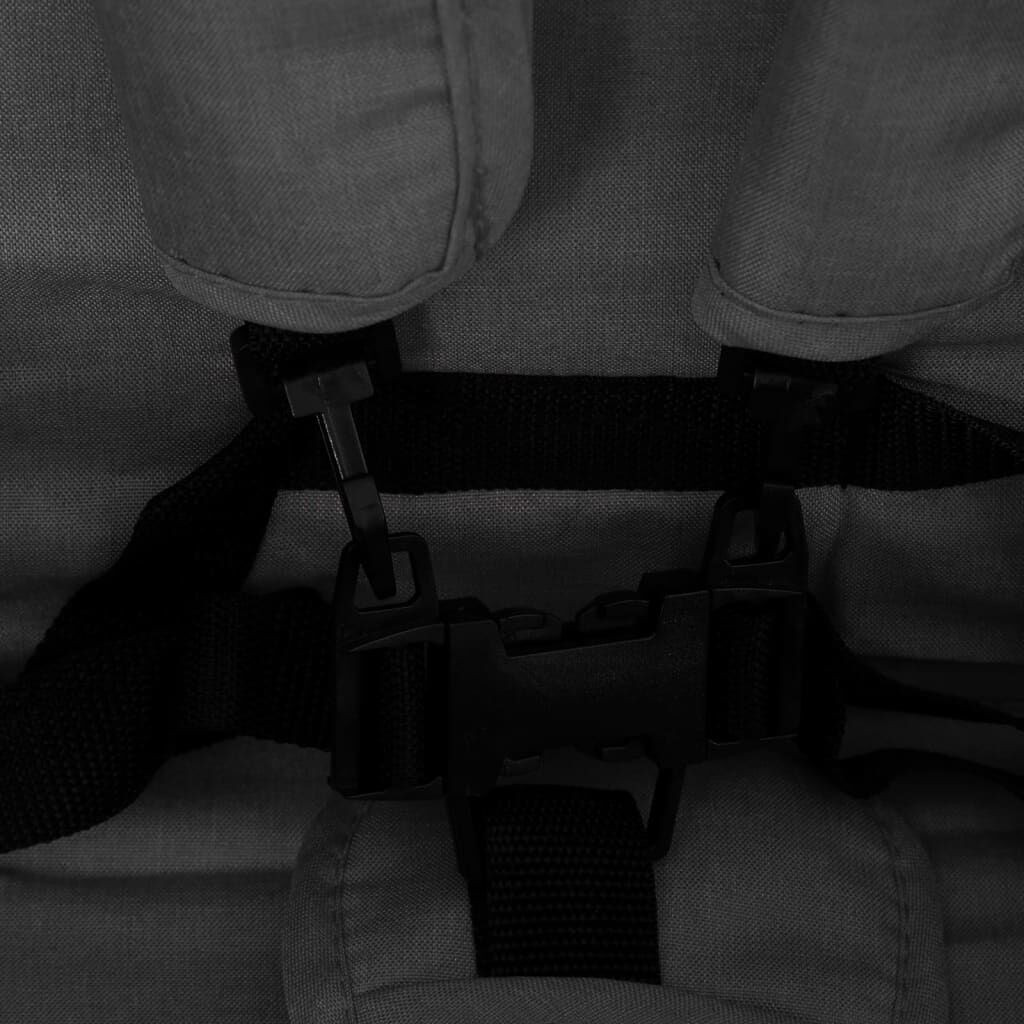 Cărucior pentru gemeni în tandem, gri închis, oțel