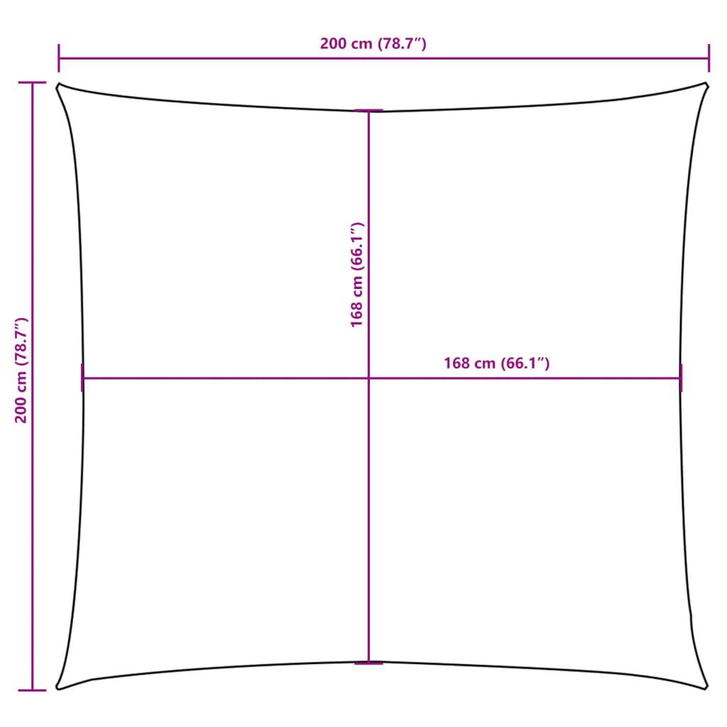 Pânză parasolar, gri taupe, 2x2 m, țesătură oxford, pătrat