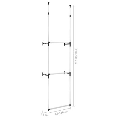 Sistem de garderobă telescopic, cu bare, aluminiu