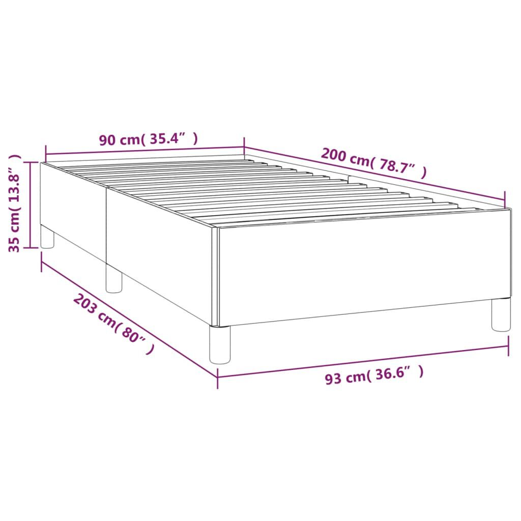 Cadru de pat fără saltea Taupe 90x200 cm țesătură
