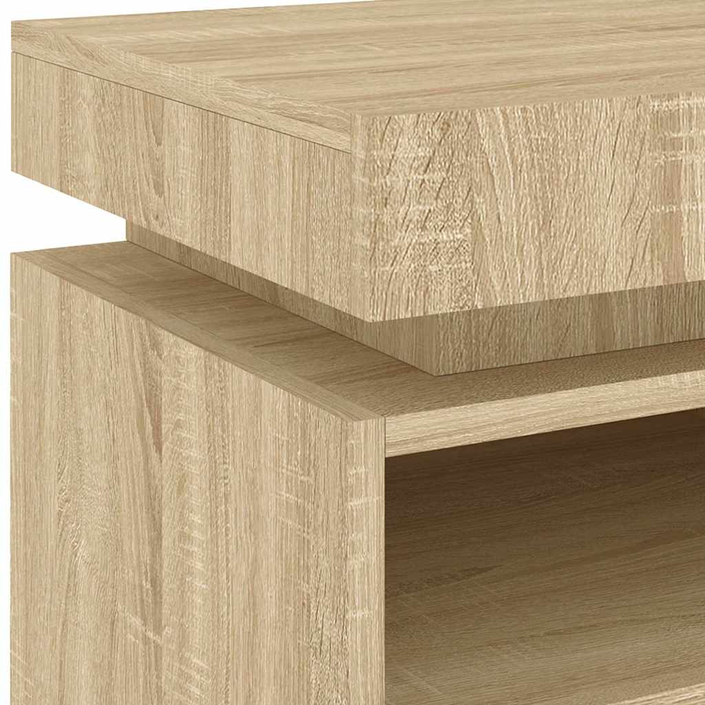 Noptieră cu lumini LED, stejar sonoma, 40x39x48,5 cm