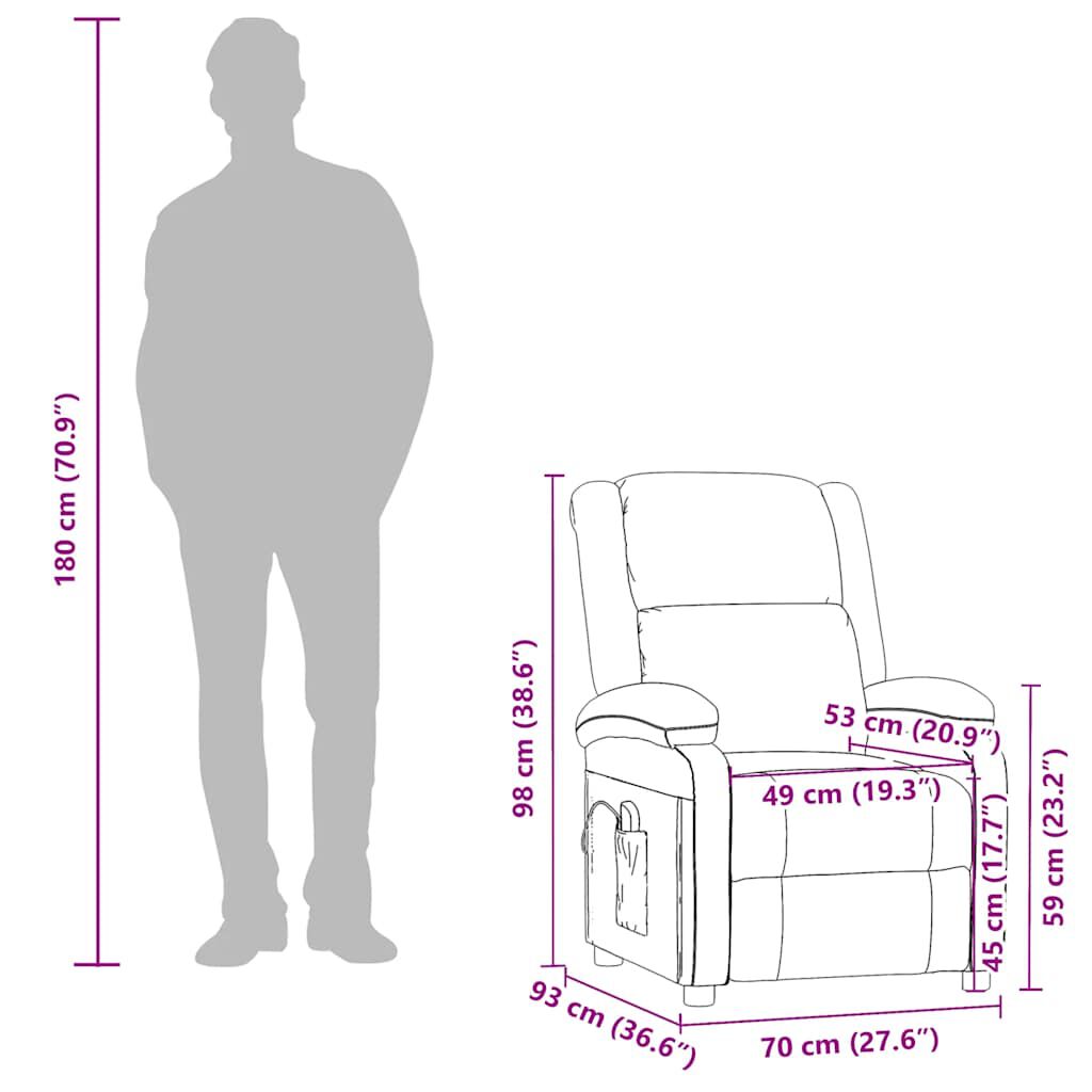 Fotoliu de masaj, negru, piele ecologică