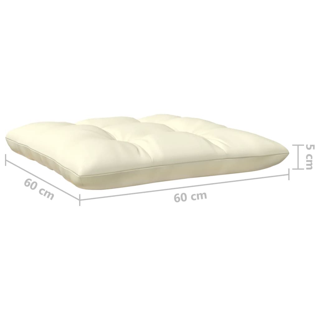Set mobilier grădină cu perne crem, 3 piese, lemn masiv de pin