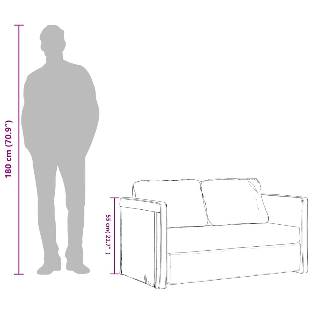 Canapea extensibilă 2 în 1, gri închis, 112x174x55 cm, textil