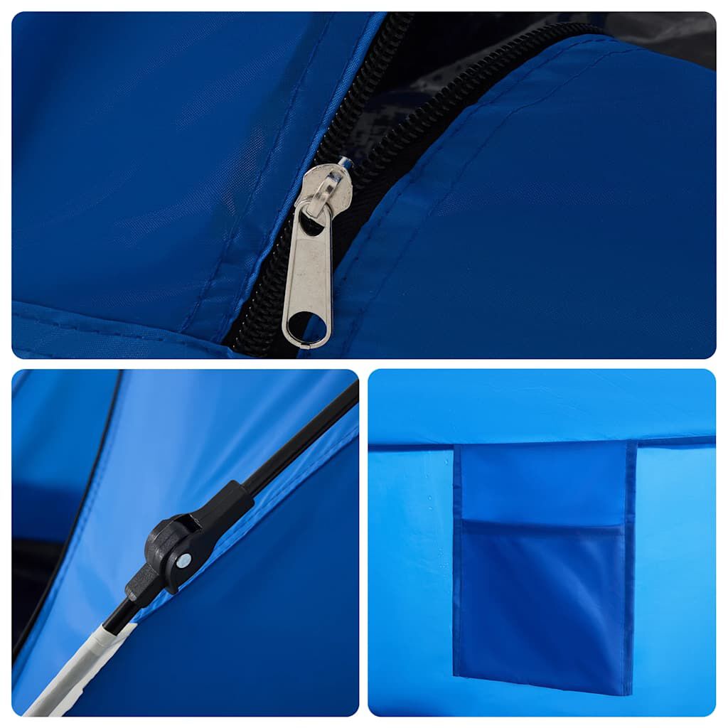 Cort camping 2 persoane albastru azur impermeabil setare rapidă