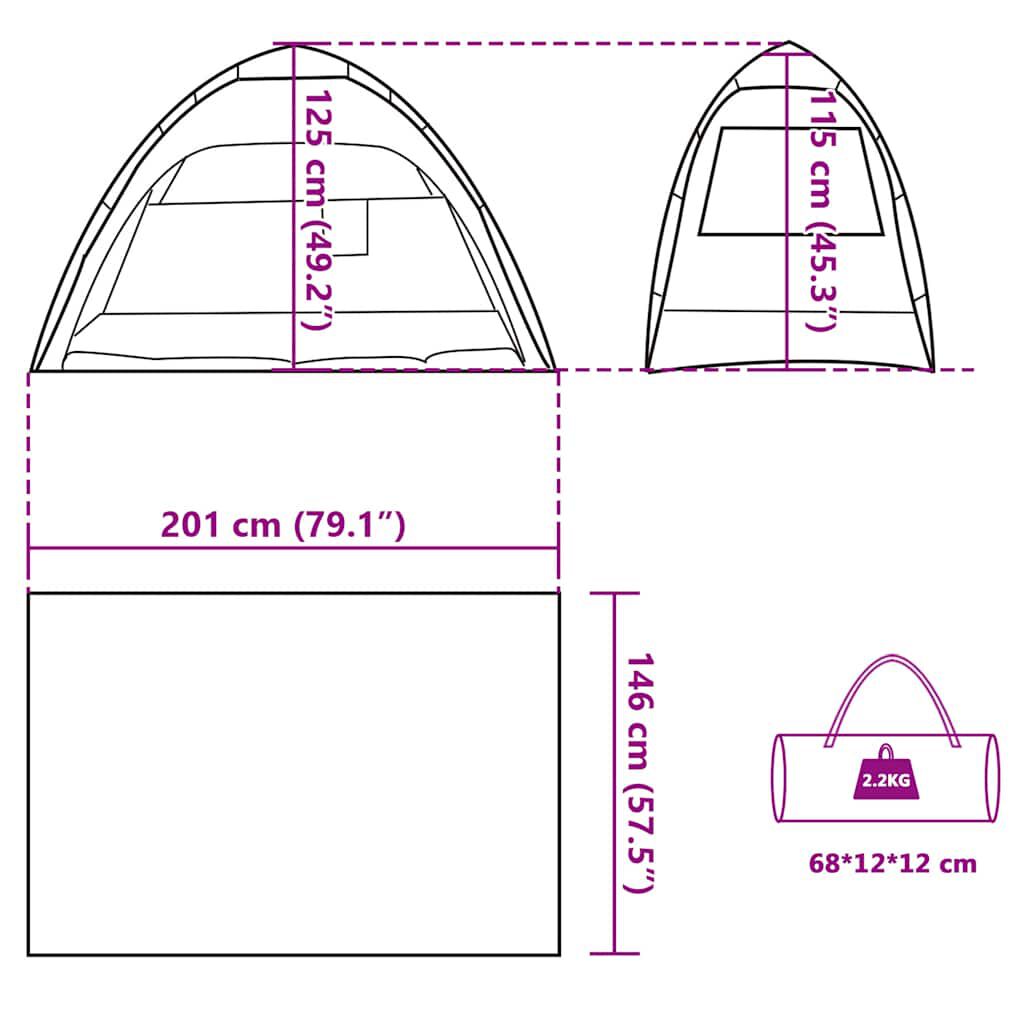 Cort camping 2 persoane albastru azur impermeabil setare rapidă