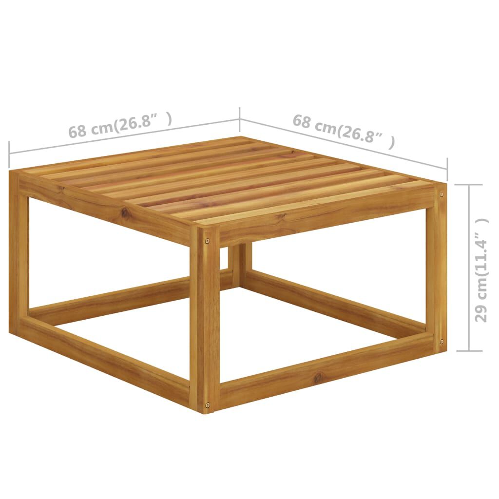 Set de 3 scaune de grădină din lemn natural