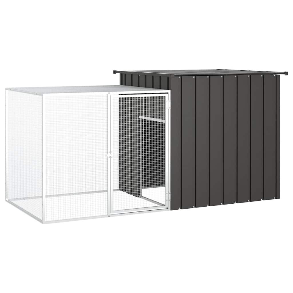 Coteț pentru păsări, antracit, 200x91x100 cm, oțel galvanizat