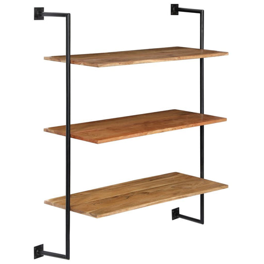 Wall Shelf 37"x13.7"x44.4" Solid Acacia Wood