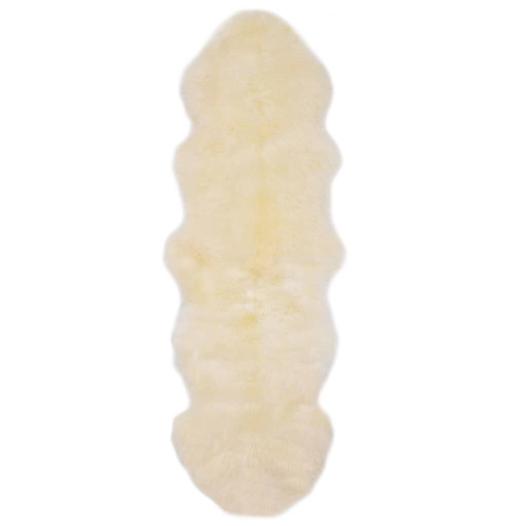 Covor din piele de oaie, alb, 60 x 180 cm