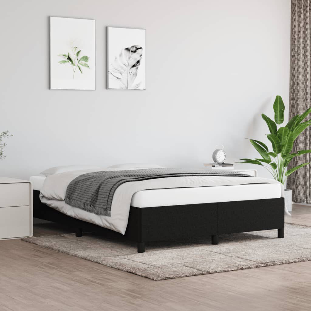 Cadru de pat fără saltea, negru, 140x200 cm, textil