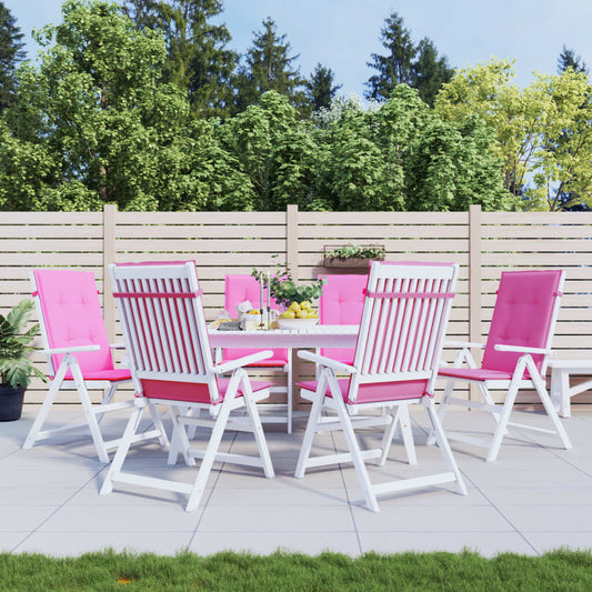 Perne de scaun spătar înalt, 6 buc., roz, textil