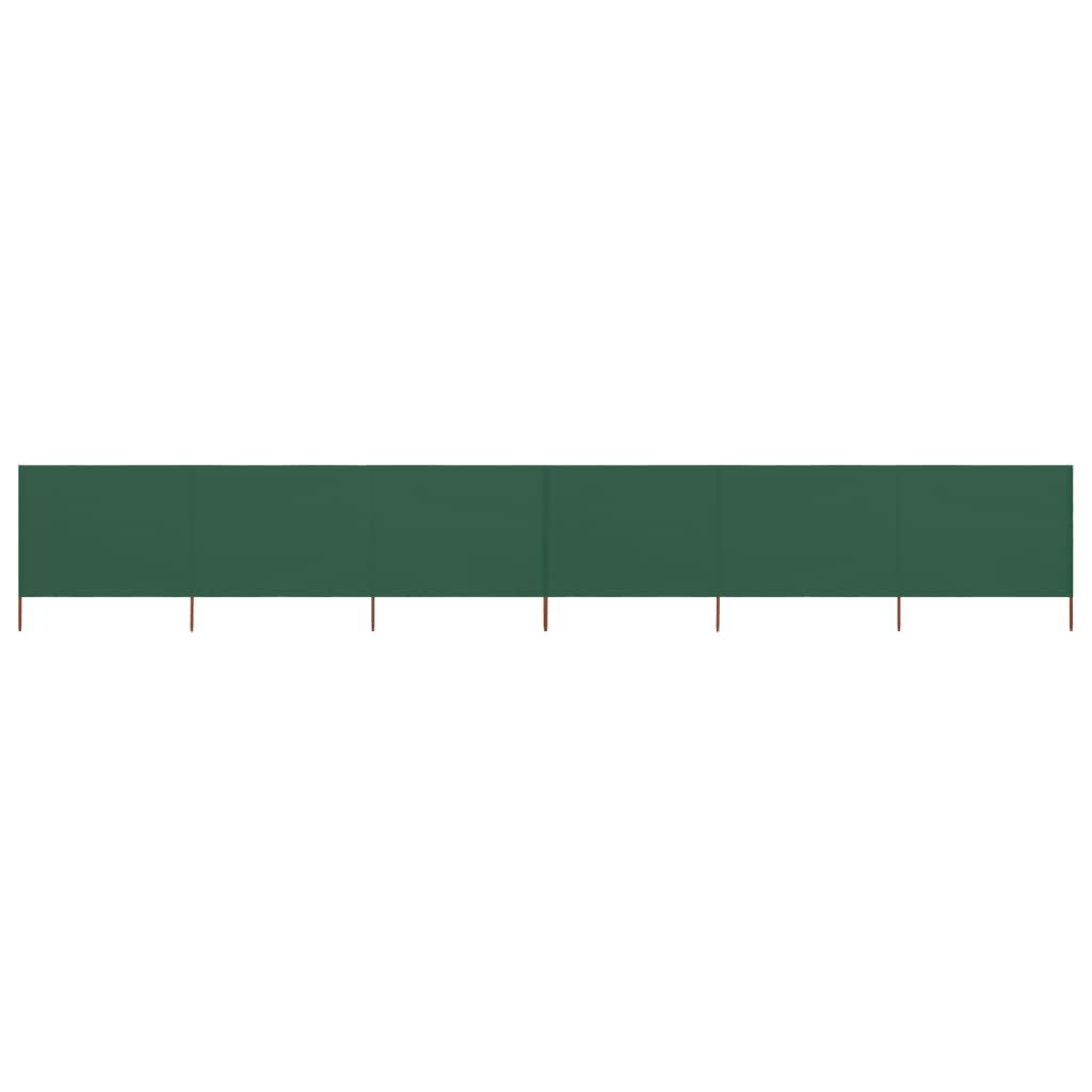 Paravan anti-vânt cu 6 panouri, verde, 800 x 160 cm, textil