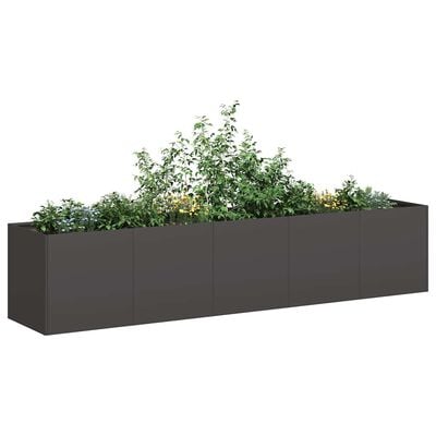 Jardiniera neagra din otel laminat la rece 200 x 40 x 40 cm