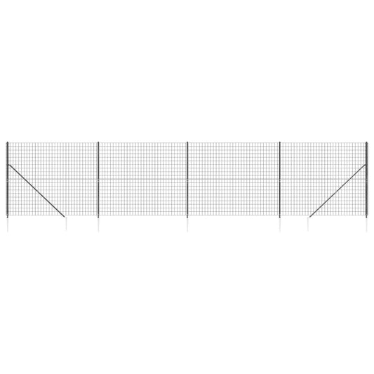 Gard plasă de sârmă cu țăruși de fixare, antracit, 1,8x10 m