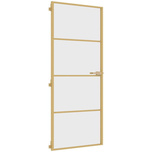 Ușă de interior Slim auriu 83x201,5cm sticlă temperată/aluminiu