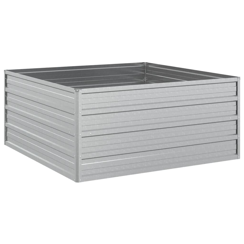 Strat înălțat de grădină argintiu 100x100x45cm oțel galvanizat