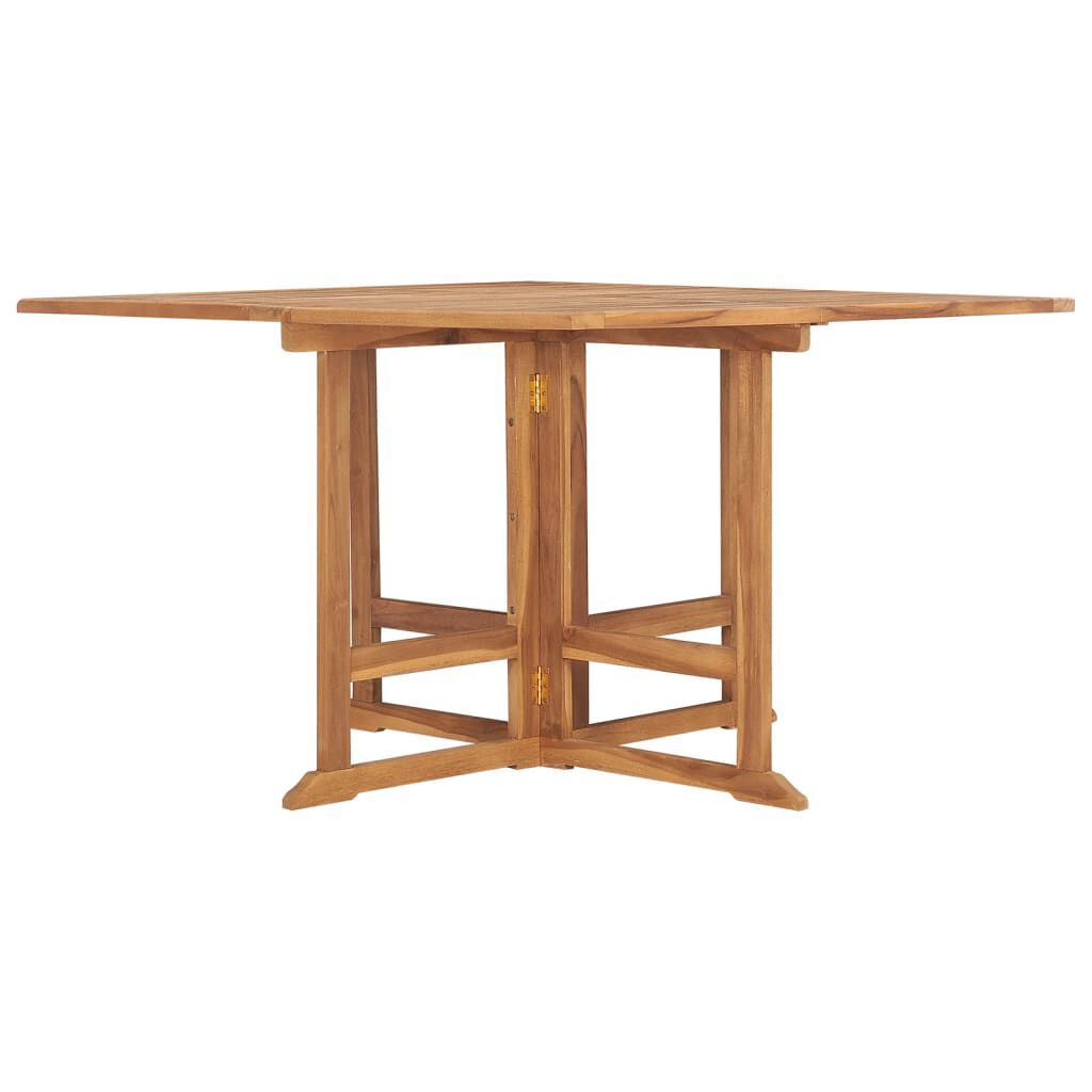 Masă pliabilă pentru terasă, 109,5 cm x 109,5 cm x 75,5 cm, lemn masiv de tec