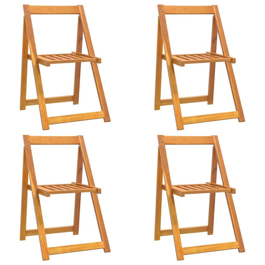 Scaune de grădină pliabile, 4 buc., lemn masiv acacia