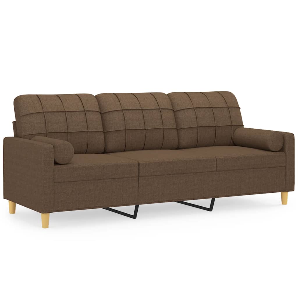 Canapea cu 3 locuri , maro, 180 cm, textil