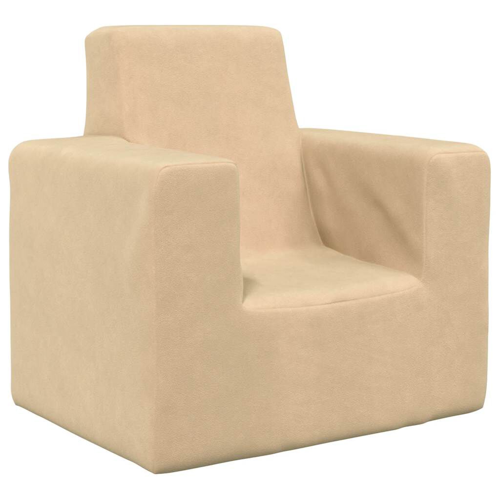 Canapea pentru copii, crem, pluș moale